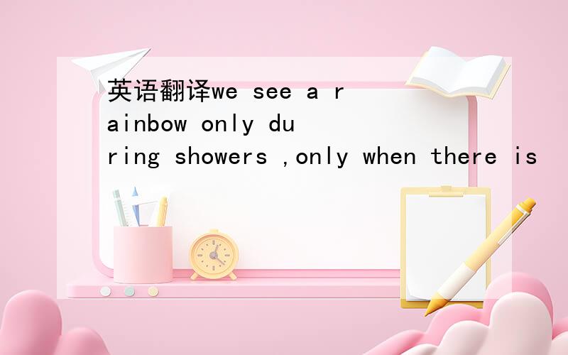 英语翻译we see a rainbow only during showers ,only when there is