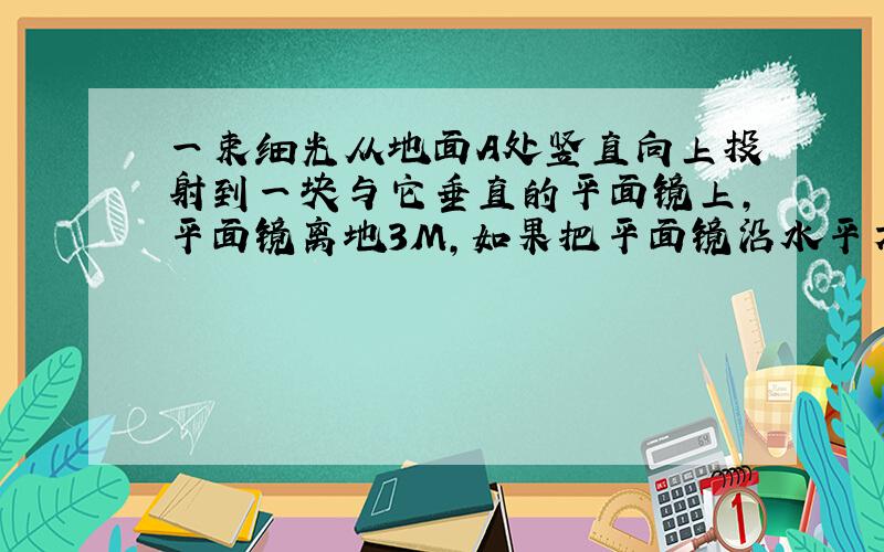 一束细光从地面A处竖直向上投射到一块与它垂直的平面镜上,平面镜离地3M,如果把平面镜沿水平方向转过30°角