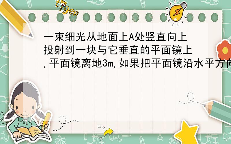 一束细光从地面上A处竖直向上投射到一块与它垂直的平面镜上,平面镜离地3m,如果把平面镜沿水平方向转过30°角,地面上的光