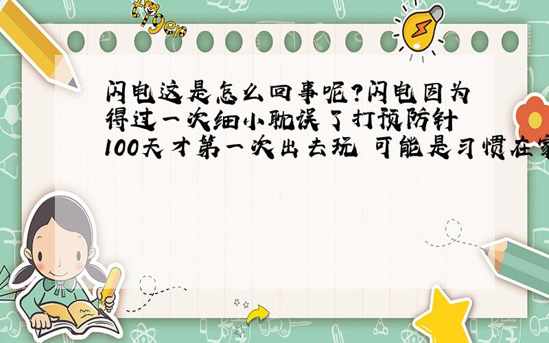 闪电这是怎么回事呢?闪电因为得过一次细小耽误了打预防针 100天才第一次出去玩 可能是习惯在家里NNBB了吧现在不论在外