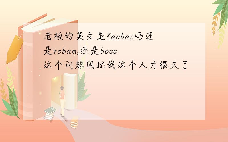 老板的英文是laoban吗还是robam,还是boss 这个问题困扰我这个人才很久了