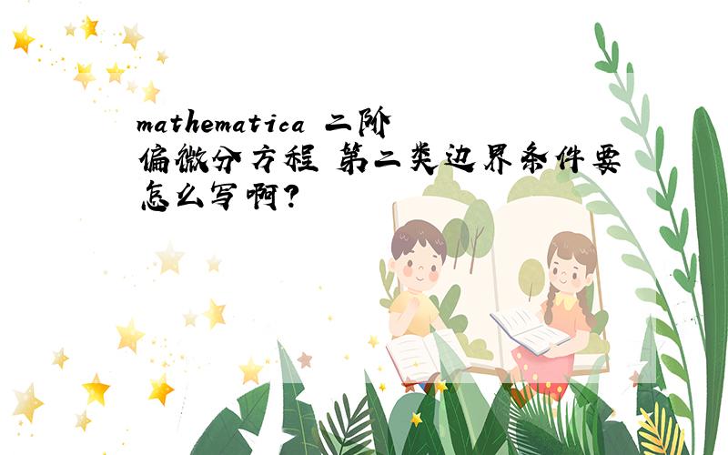 mathematica 二阶偏微分方程 第二类边界条件要怎么写啊?