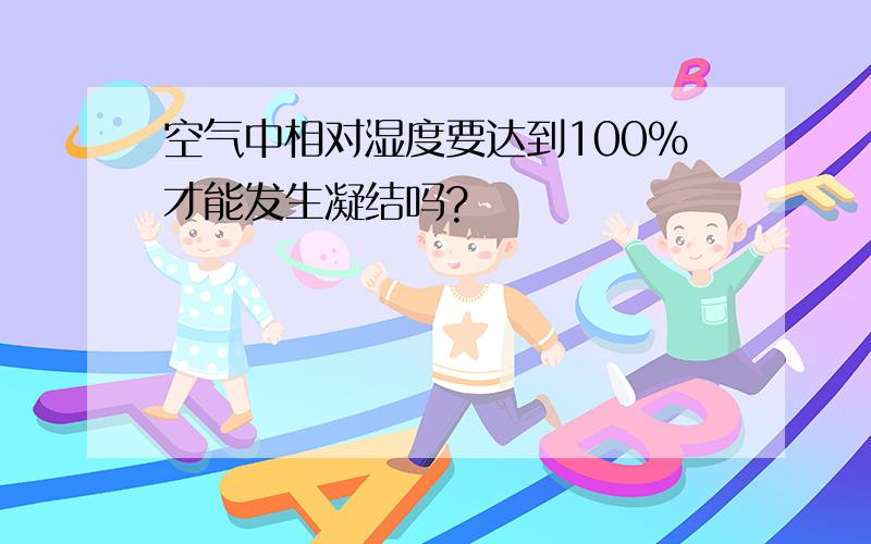 空气中相对湿度要达到100%才能发生凝结吗?