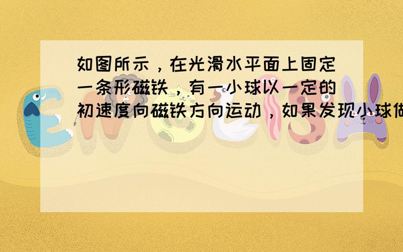 如图所示，在光滑水平面上固定一条形磁铁，有一小球以一定的初速度向磁铁方向运动，如果发现小球做减速运动，则小球的材料可能是