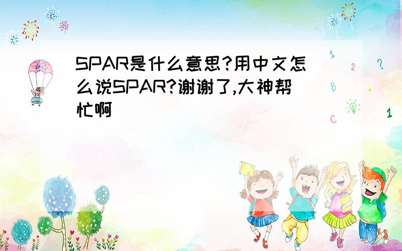 SPAR是什么意思?用中文怎么说SPAR?谢谢了,大神帮忙啊