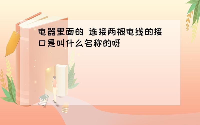 电器里面的 连接两根电线的接口是叫什么名称的呀