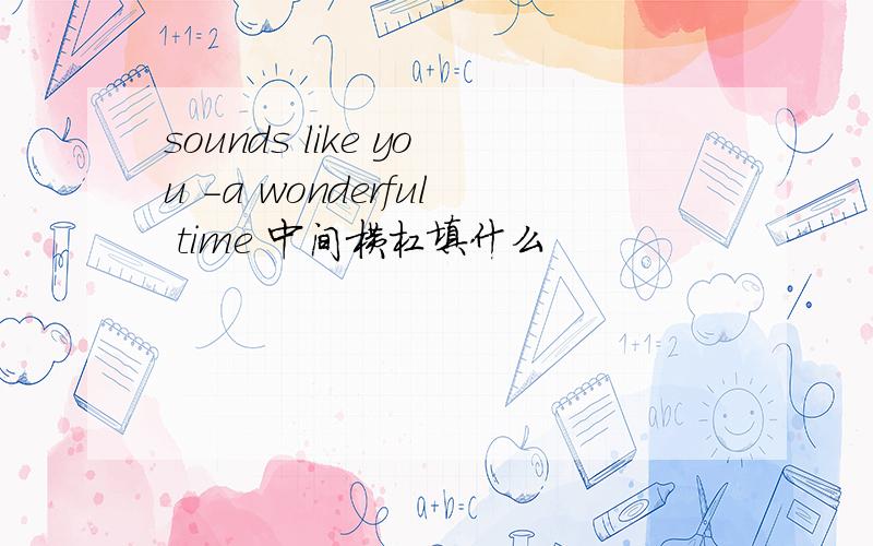 sounds like you -a wonderful time 中间横杠填什么