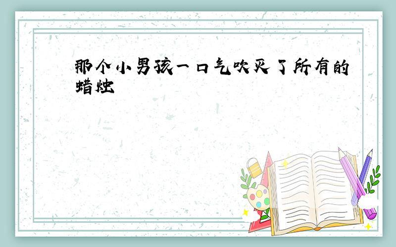 那个小男孩一口气吹灭了所有的蜡烛