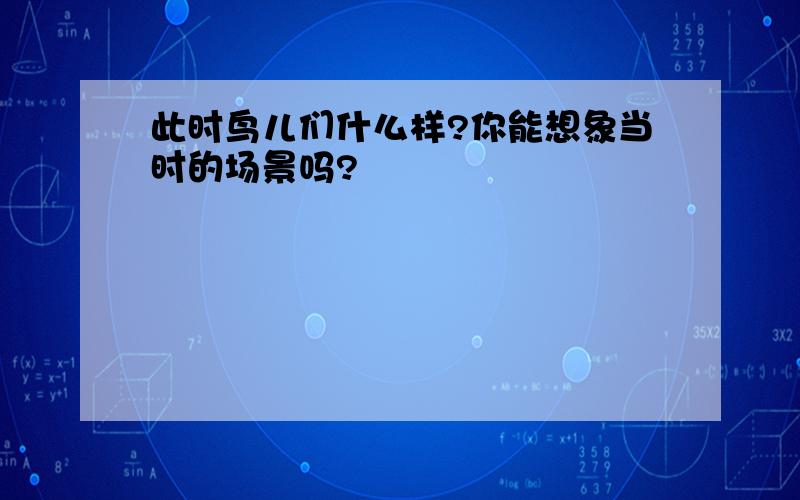 此时鸟儿们什么样?你能想象当时的场景吗?