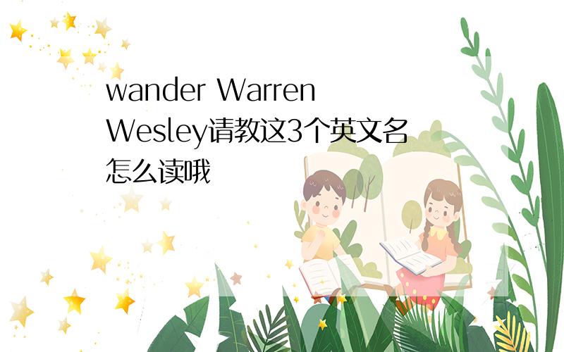 wander Warren Wesley请教这3个英文名怎么读哦