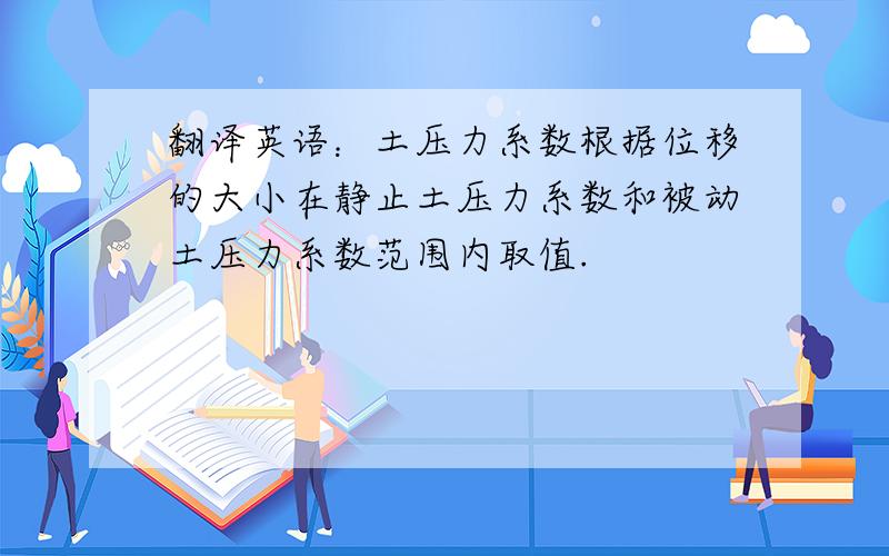 翻译英语：土压力系数根据位移的大小在静止土压力系数和被动土压力系数范围内取值.