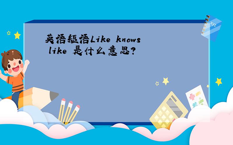 英语短语Like knows like 是什么意思?