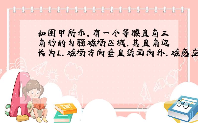 如图甲所示,有一个等腰直角三角形的匀强磁场区域,其直角边长为L,磁场方向垂直纸面向外,磁感应强度大小为B.一边长为L总电