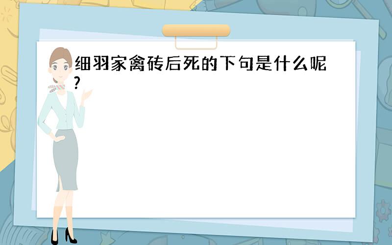 细羽家禽砖后死的下句是什么呢?