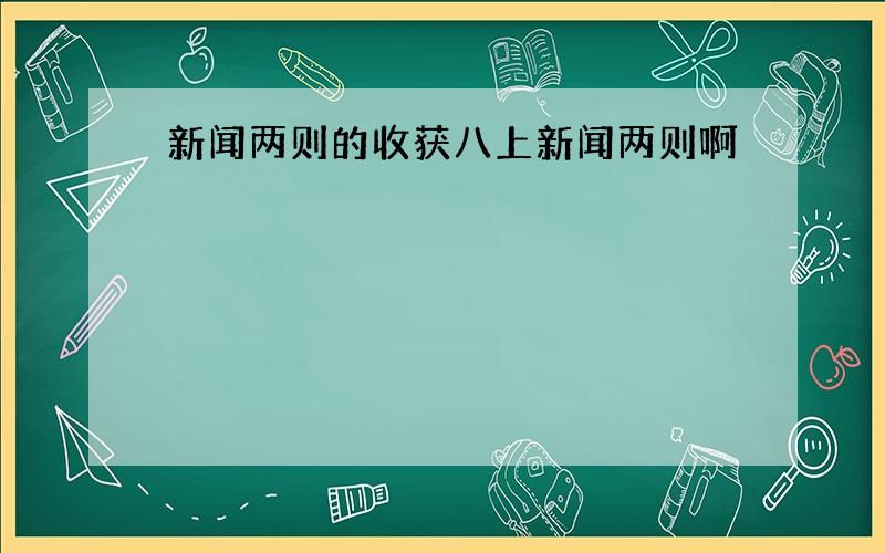 新闻两则的收获八上新闻两则啊