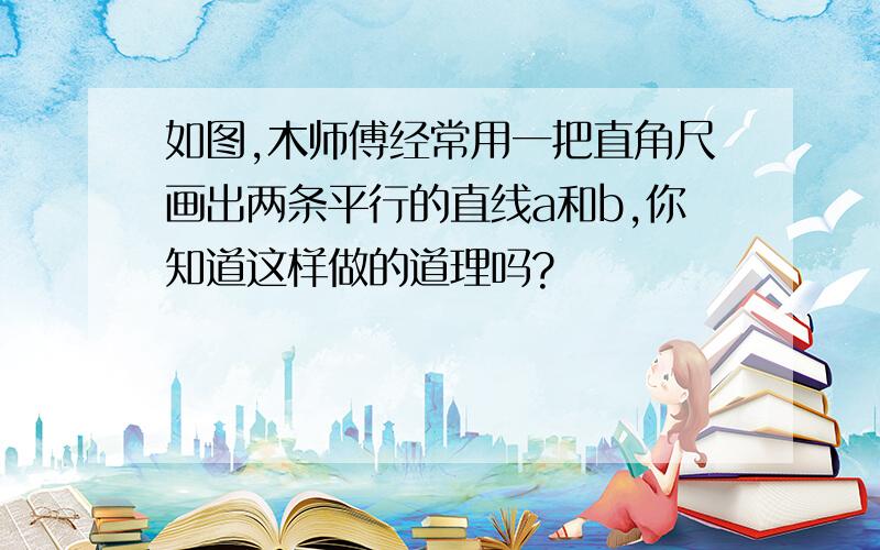 如图,木师傅经常用一把直角尺画出两条平行的直线a和b,你知道这样做的道理吗?