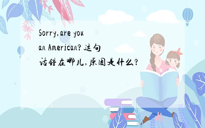 Sorry,are you an American?这句话错在哪儿,原因是什么?