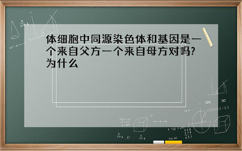 体细胞中同源染色体和基因是一个来自父方一个来自母方对吗?为什么