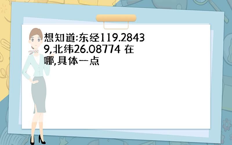 想知道:东经119.28439,北纬26.08774 在哪,具体一点