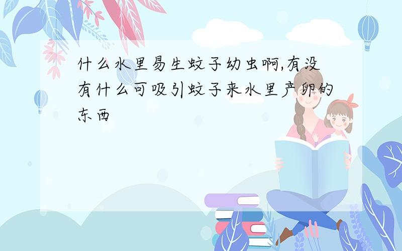 什么水里易生蚊子幼虫啊,有没有什么可吸引蚊子来水里产卵的东西