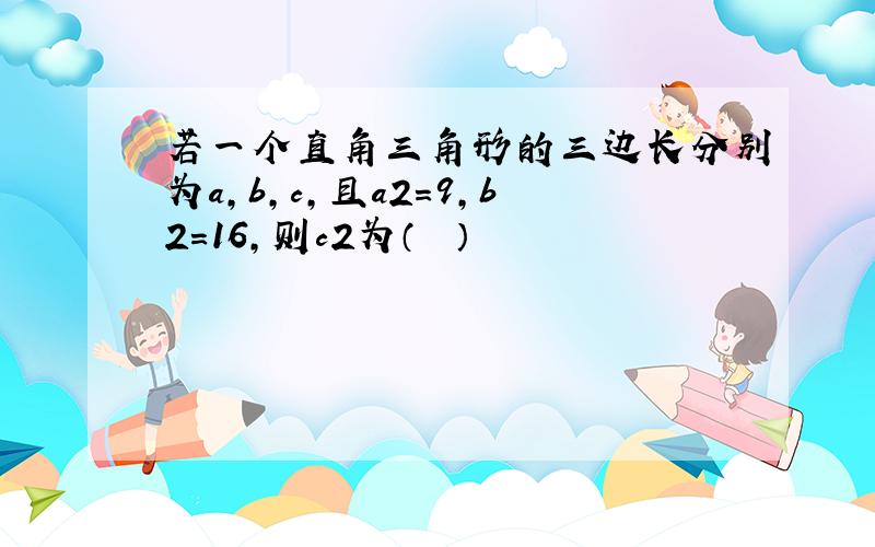 若一个直角三角形的三边长分别为a，b，c，且a2=9，b2=16，则c2为（　　）