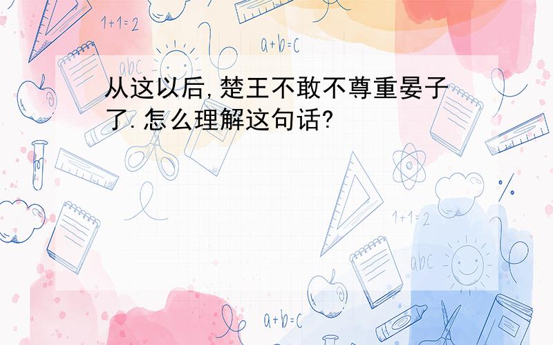 从这以后,楚王不敢不尊重晏子了.怎么理解这句话?