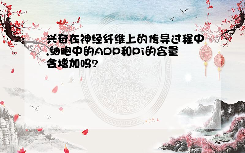 兴奋在神经纤维上的传导过程中,细胞中的ADP和Pi的含量会增加吗?