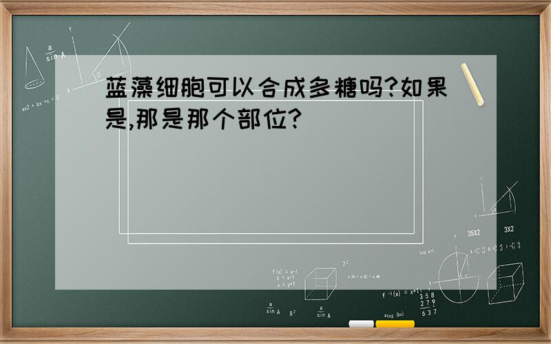 蓝藻细胞可以合成多糖吗?如果是,那是那个部位?