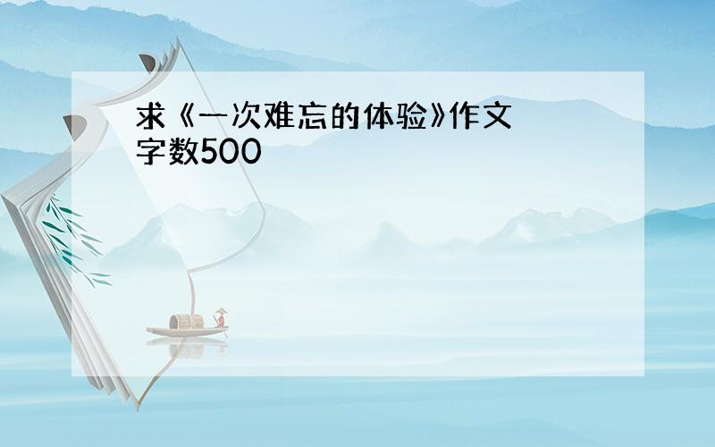 求 《一次难忘的体验》作文 字数500