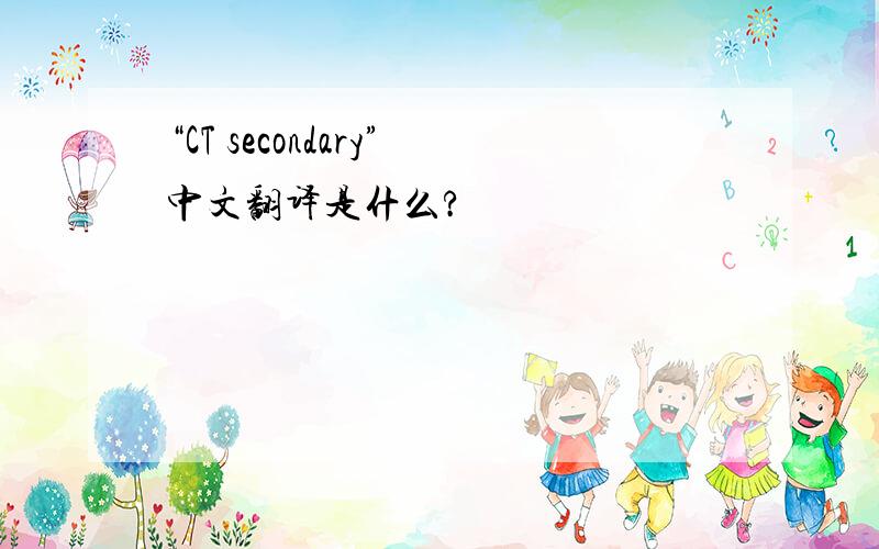 “CT secondary”中文翻译是什么?