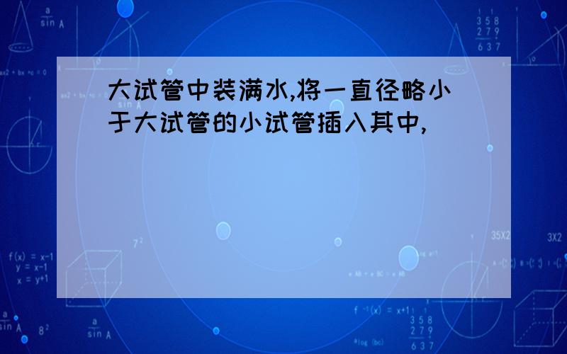 大试管中装满水,将一直径略小于大试管的小试管插入其中,