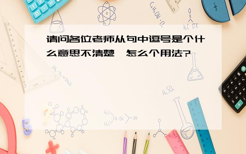 请问各位老师从句中逗号是个什么意思不清楚,怎么个用法?