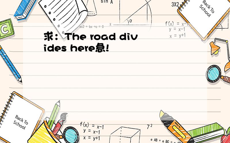 求：The road divides here急!