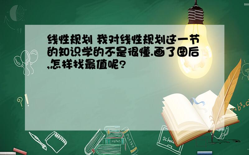 线性规划 我对线性规划这一节的知识学的不是很懂.画了图后,怎样找最值呢?