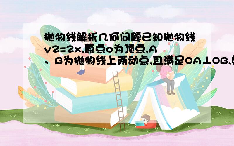 抛物线解析几何问题已知抛物线y2=2x,原点o为顶点,A、B为抛物线上两动点,且满足OA⊥OB,如果OM⊥AB,追已知抛