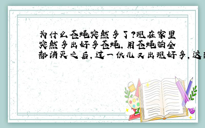 为什么苍蝇突然多了?现在家里突然多出好多苍蝇,用苍蝇拍全部消灭之后,过一伙儿又出现好多,这到底是为什么啊?