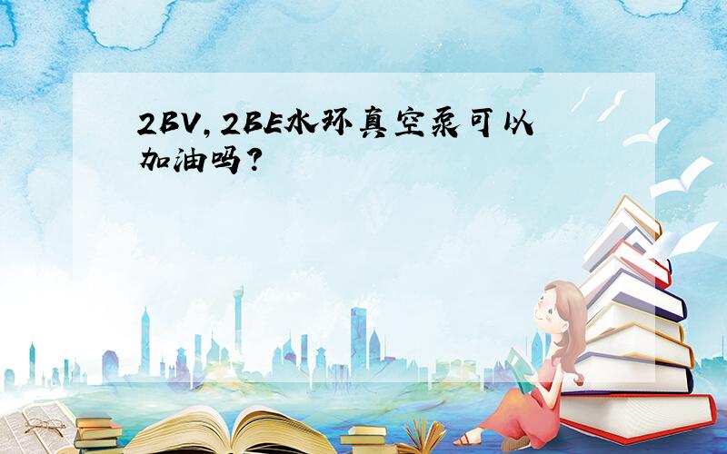 2BV,2BE水环真空泵可以加油吗?