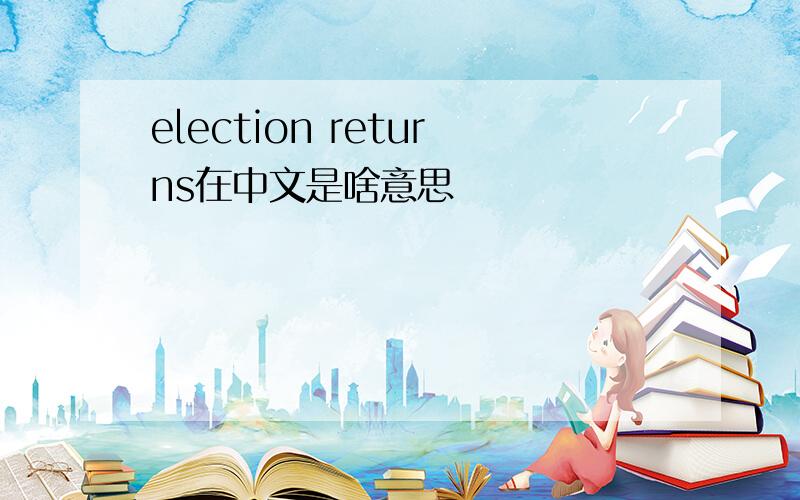 election returns在中文是啥意思