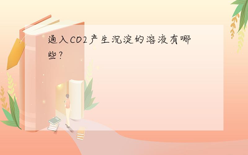 通入CO2产生沉淀的溶液有哪些?