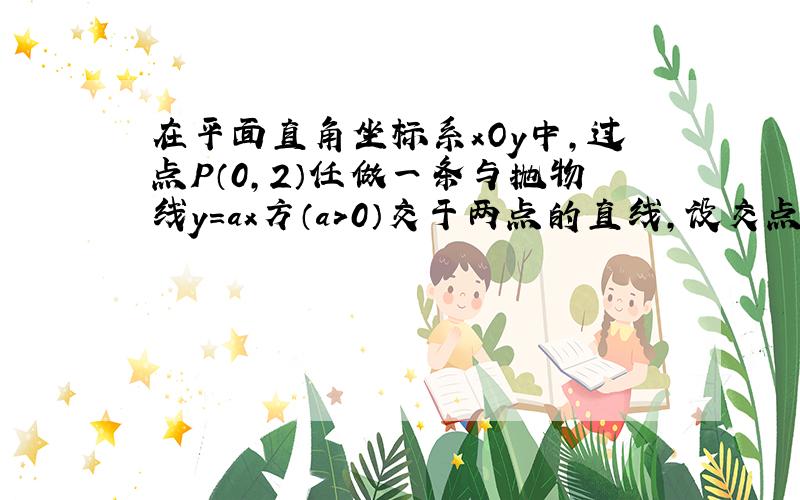 在平面直角坐标系xOy中,过点P（0,2）任做一条与抛物线y=ax方（a>0）交于两点的直线,设交点分别为A,B,若∠A