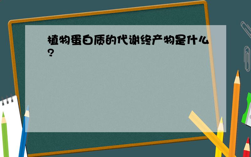 植物蛋白质的代谢终产物是什么?