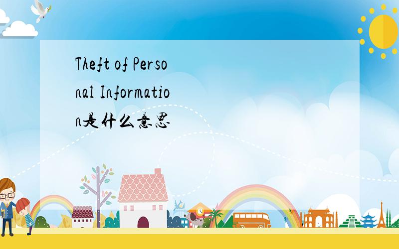 Theft of Personal Information是什么意思