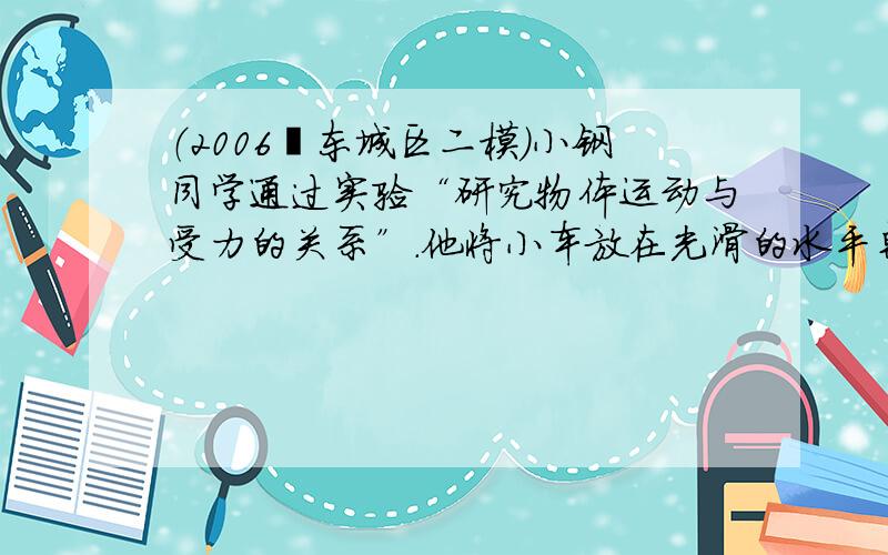 （2006•东城区二模）小钢同学通过实验“研究物体运动与受力的关系”．他将小车放在光滑的水平桌面上，两端通过细绳悬挂质量