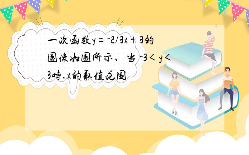 一次函数y=-2/3x+3的图像如图所示、当 -3＜y＜3时,x的取值范围