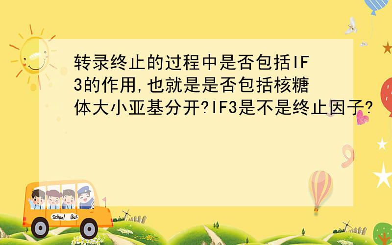 转录终止的过程中是否包括IF3的作用,也就是是否包括核糖体大小亚基分开?IF3是不是终止因子?