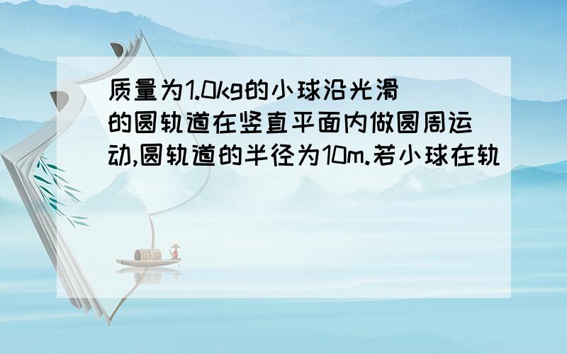 质量为1.0kg的小球沿光滑的圆轨道在竖直平面内做圆周运动,圆轨道的半径为10m.若小球在轨