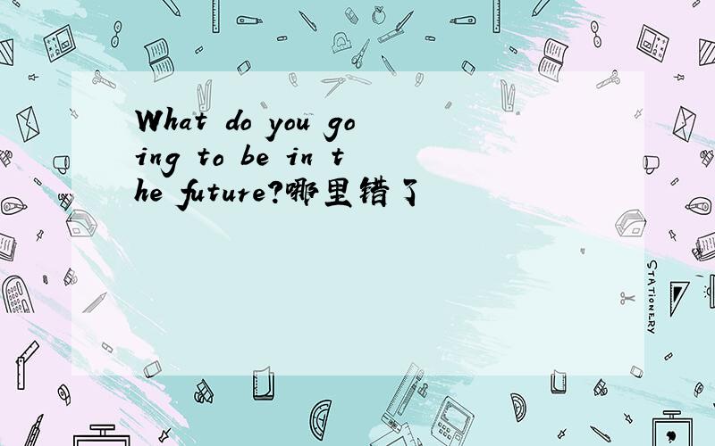 What do you going to be in the future?哪里错了