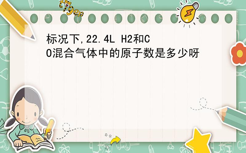 标况下,22.4L H2和CO混合气体中的原子数是多少呀