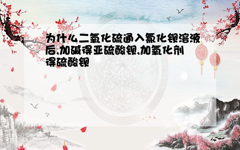 为什么二氧化硫通入氯化钡溶液后,加碱得亚硫酸钡,加氧化剂得硫酸钡