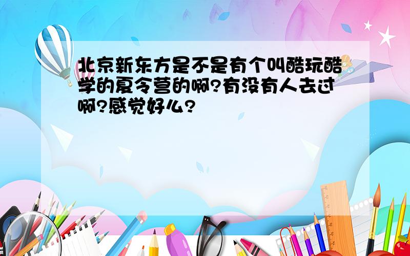 北京新东方是不是有个叫酷玩酷学的夏令营的啊?有没有人去过啊?感觉好么?